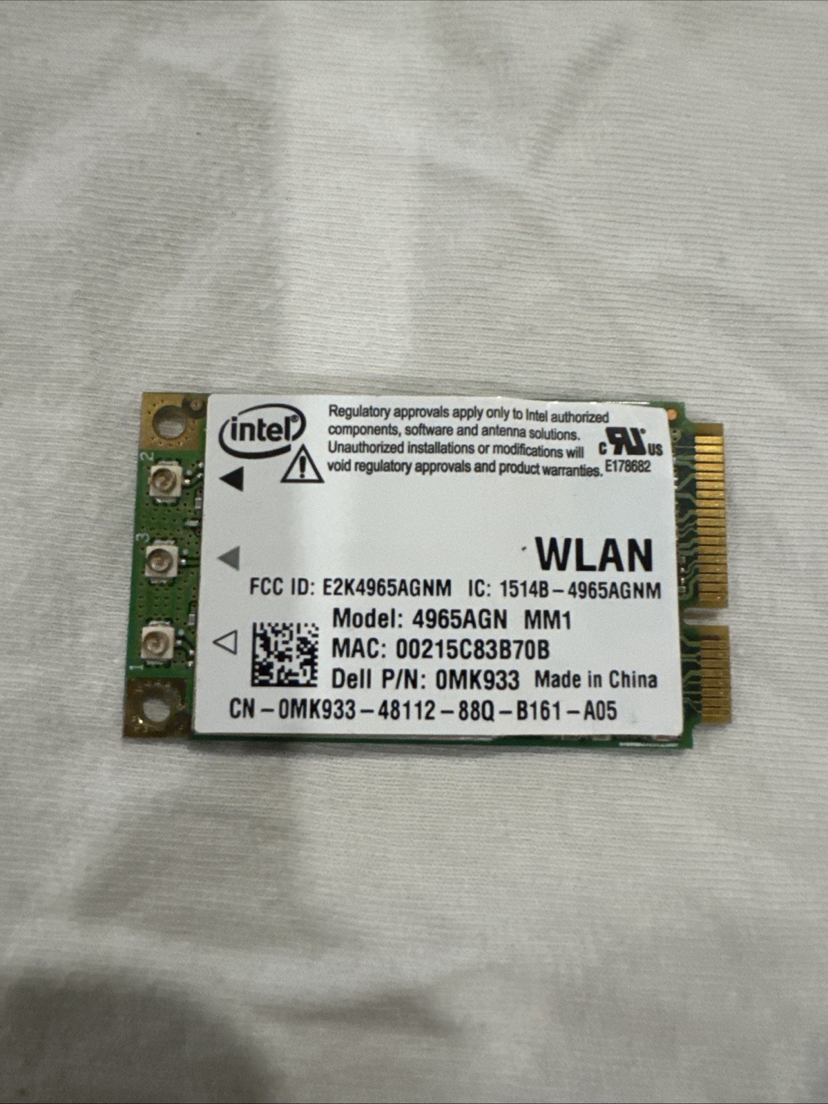 OEM Dell Intel Wireless WiFi Card 4965AGN MM1 PCIe Mini Card 0MK933 MK933