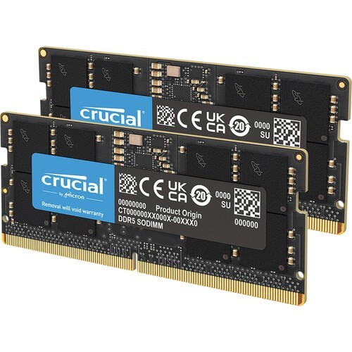 Crucial 64GB Kit (2x 32GB) DDR5 5600 PC5-44800 Laptop Memory SODIMM 262-Pin