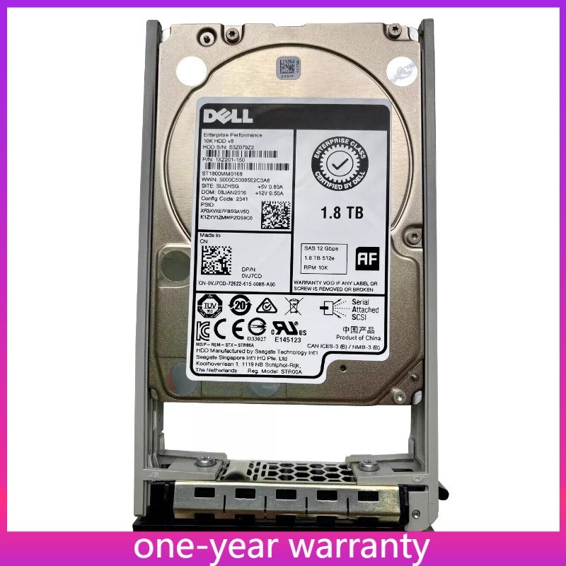 1PCS ST1800MM0168 VJ7CD Dell 1.8TB 10K RPM 2.5" 12Gbps SAS SERVER Hard Drive W/