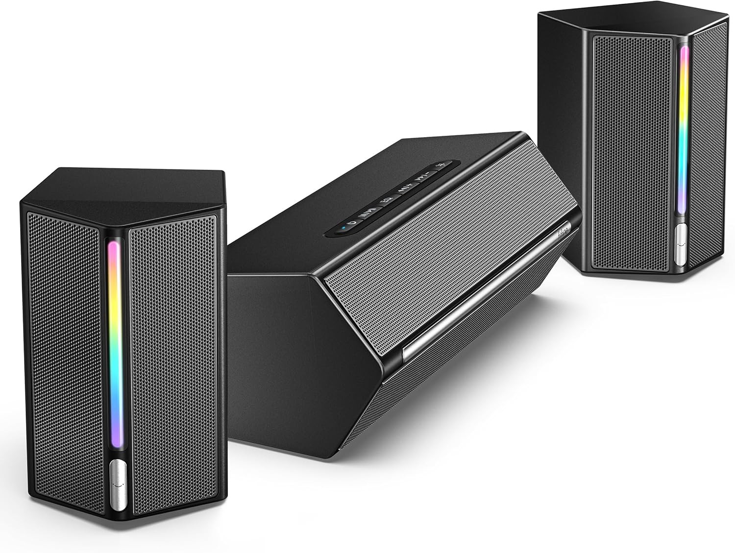 FIFINE A22 RGB Gaming Computer Speakers with Subwoofer for Desktop PC