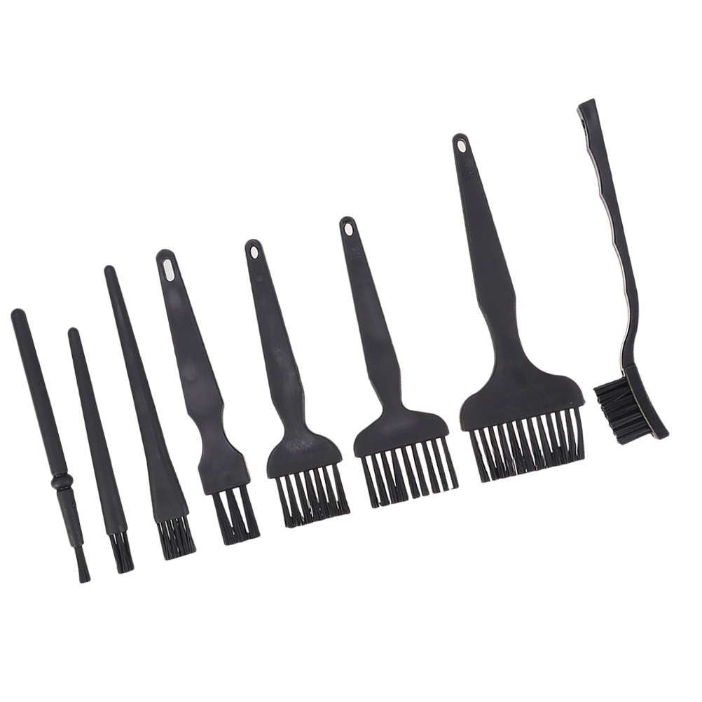 8Pcs Reusable Keyboard Cleaning Brush Set Anti Static Black for Computer Dusting