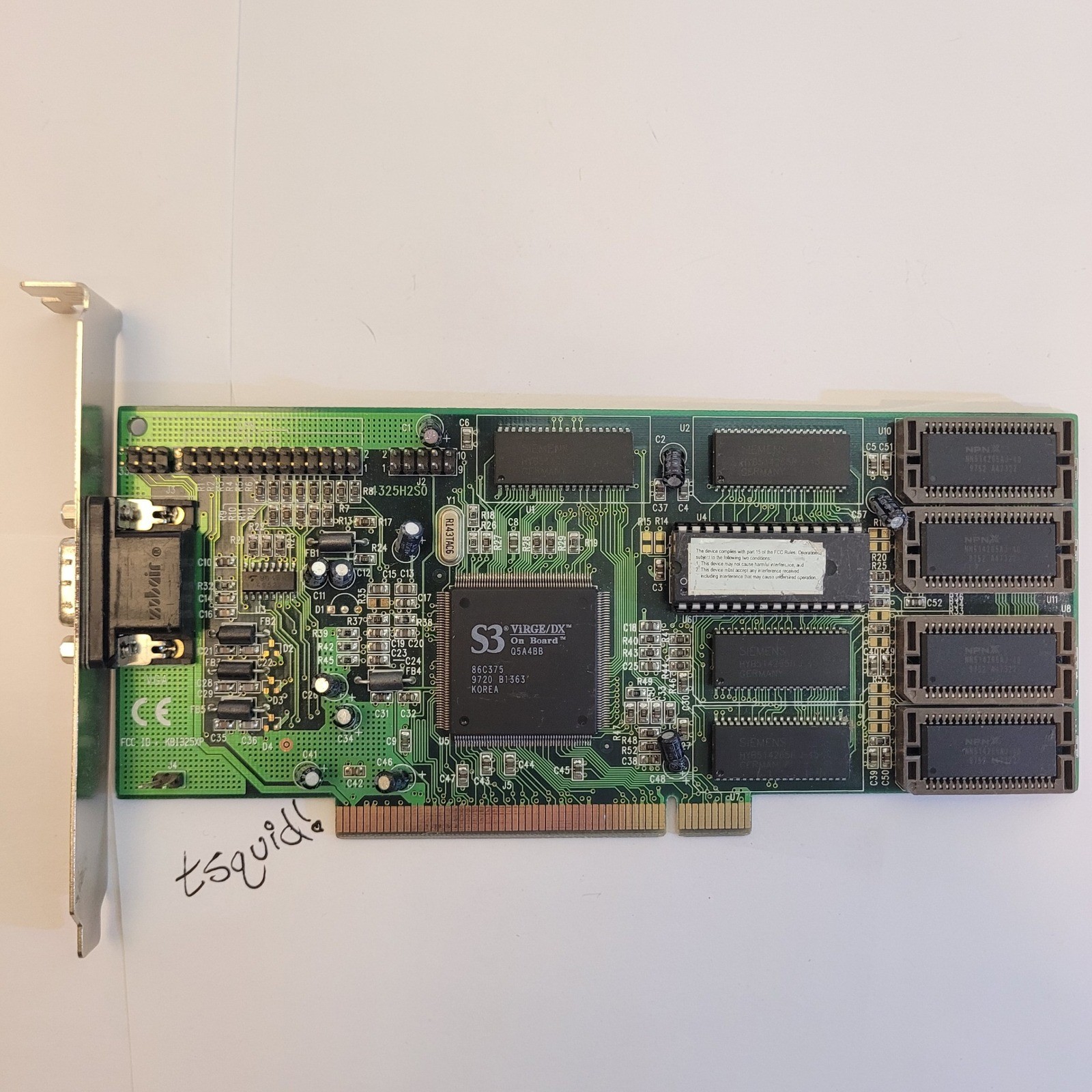 S3 ViRGE/DX 86C375 Video Card PCI 2MB EDO Green Excellent 64-Bit 3D 1998 VGA