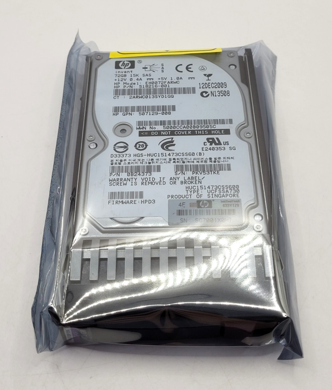 HP Invent 72GB SAS 15K 2.5in Hot Swap Server HDD - Like New