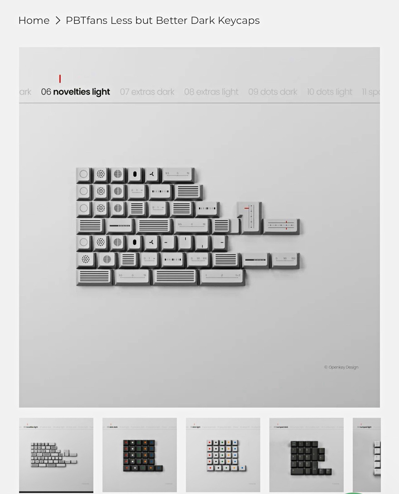 PBTfans Less but Better Dark Key Caps Set, English Keyboard, MPN N/A