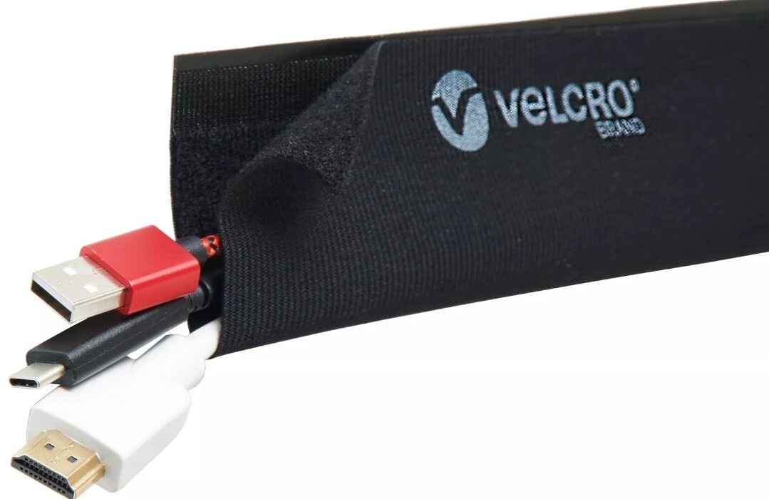 VELCRO Brand Mountable Cable Sleeve | Cord Management Mounts on Walls, Desk o