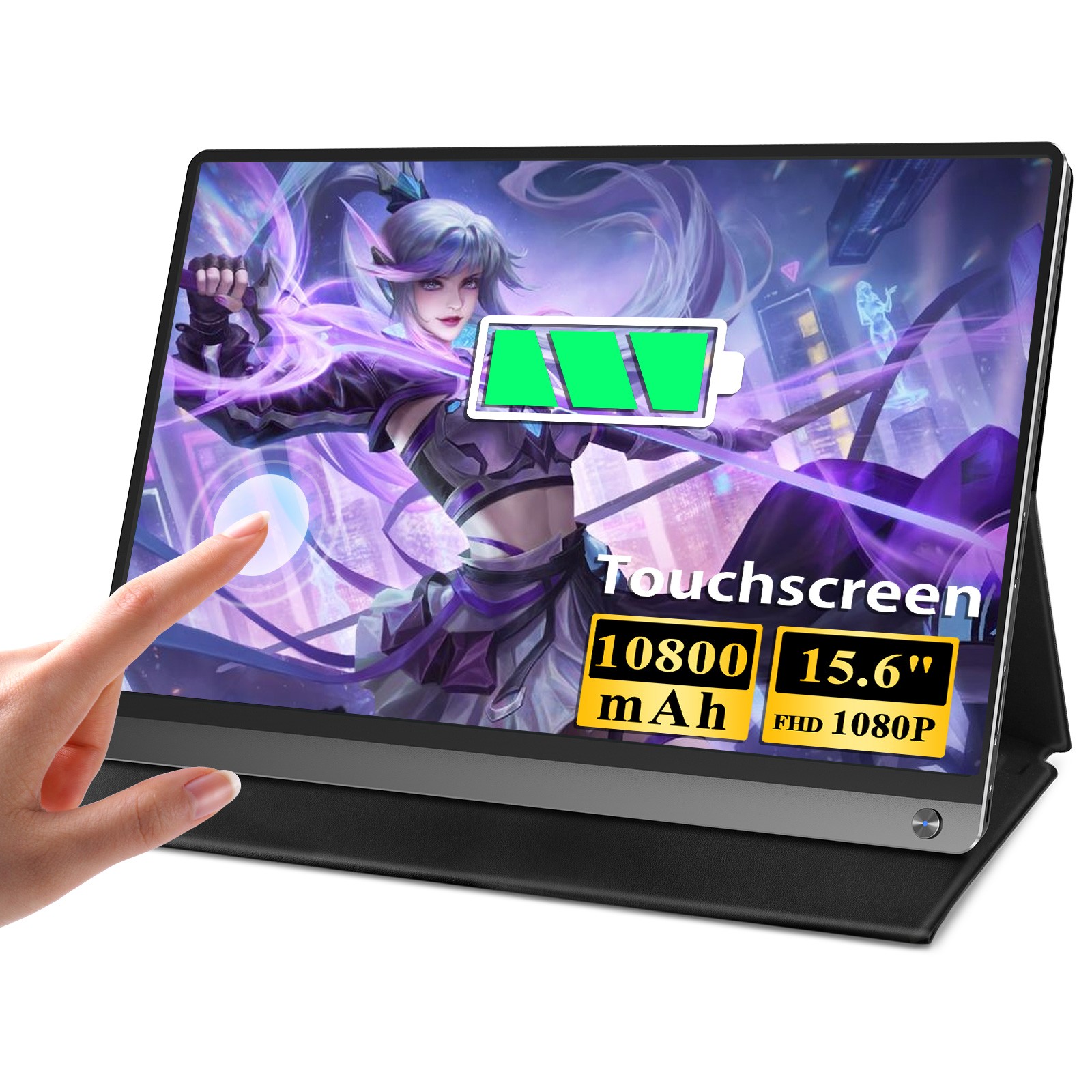 Used | 15.6" Portable Monitor 120Hz Touchscreen Battery Display For Game Laptop