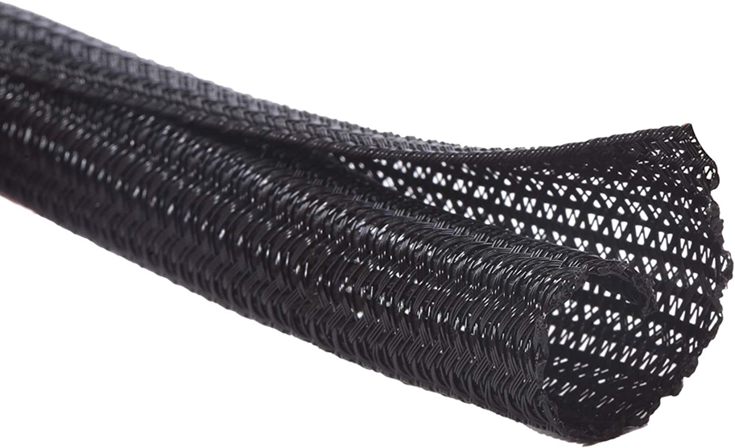 25 Ft 3/8 Inch Split Wire Loom Cable Sleeve Cord Protector Black