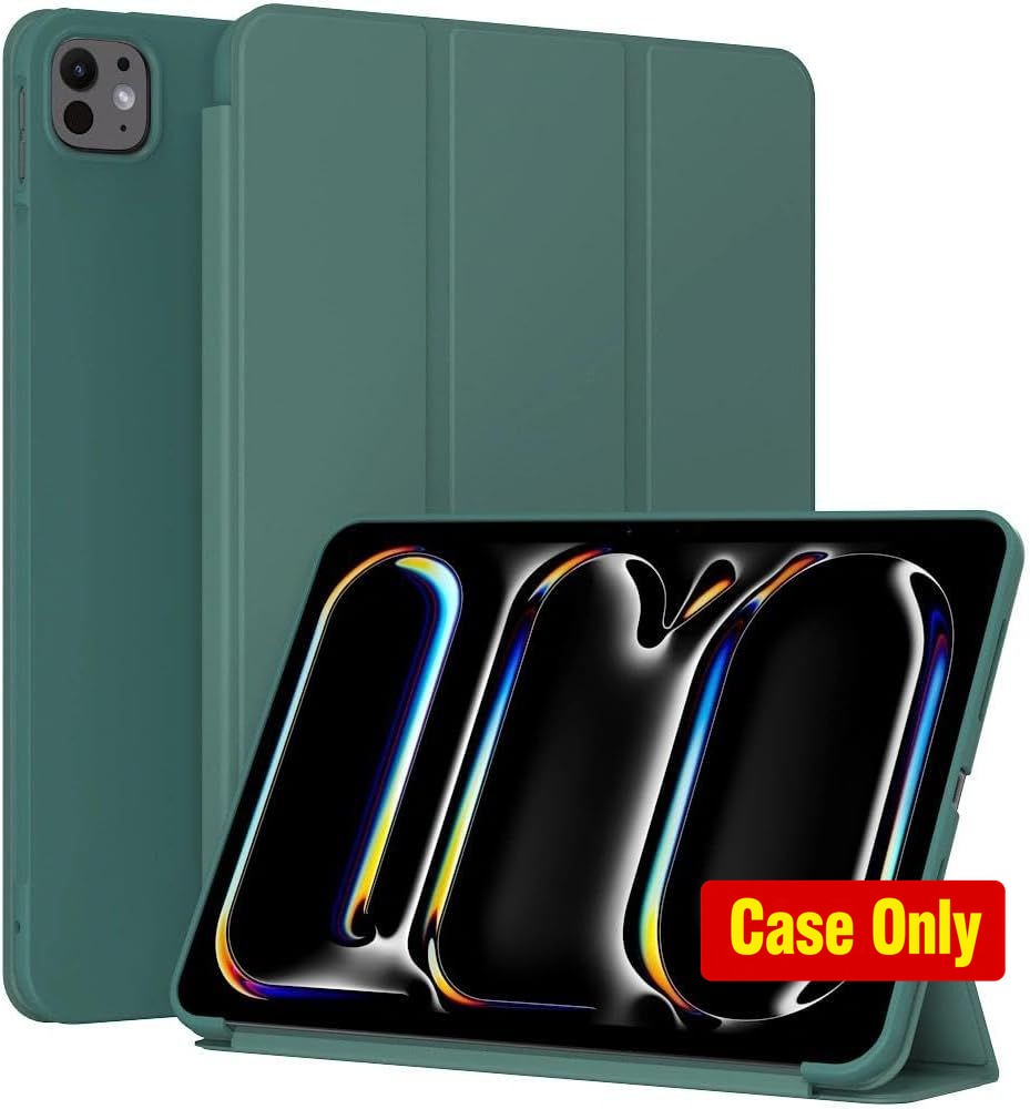 Slim Case for iPad Pro 11-Inch M5/M4 2025/2024, Lightweight Trifold Stand, Green
