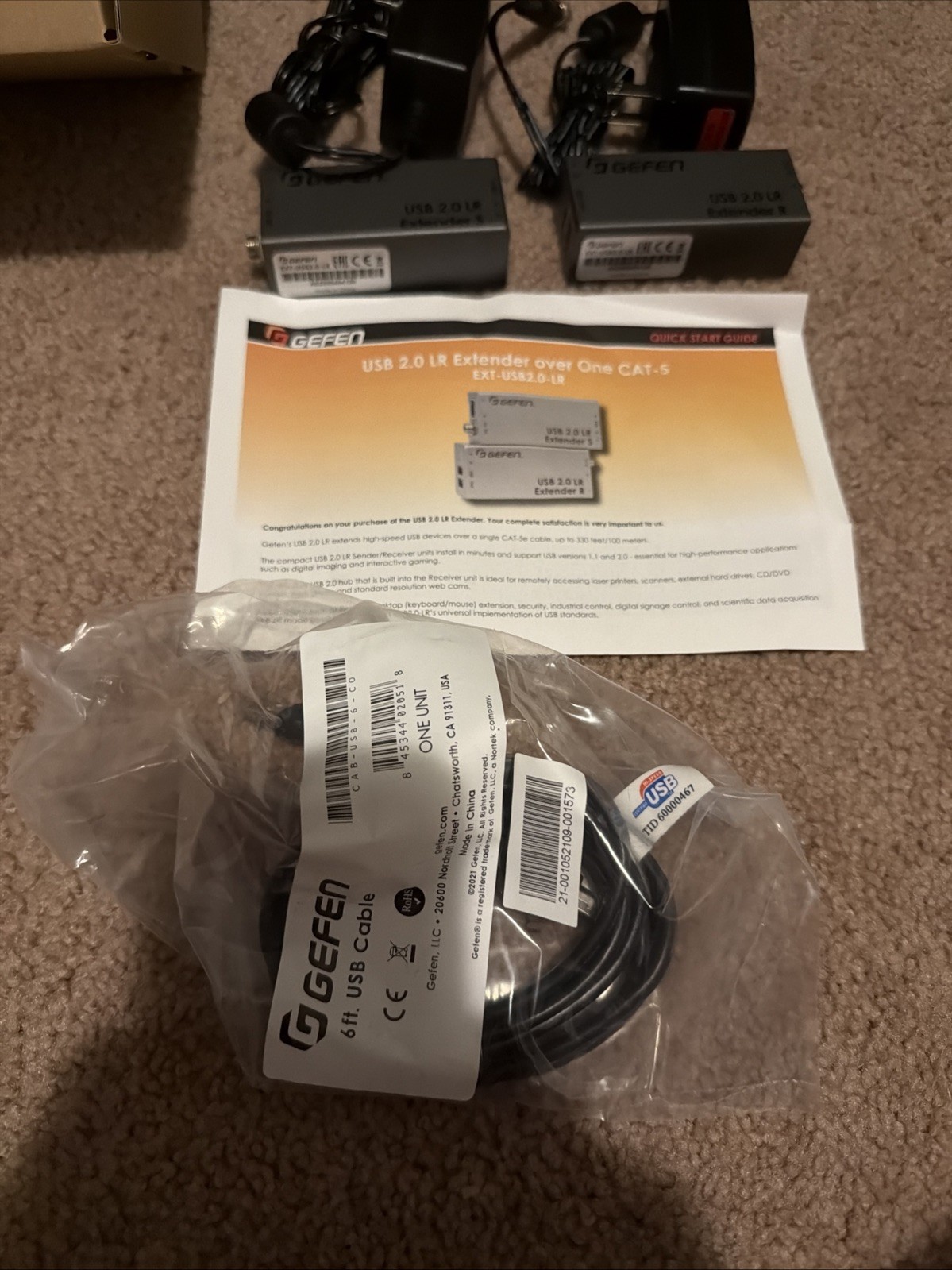 Used Gefen EXT-USB2.0-LR USB 2.0 Extender