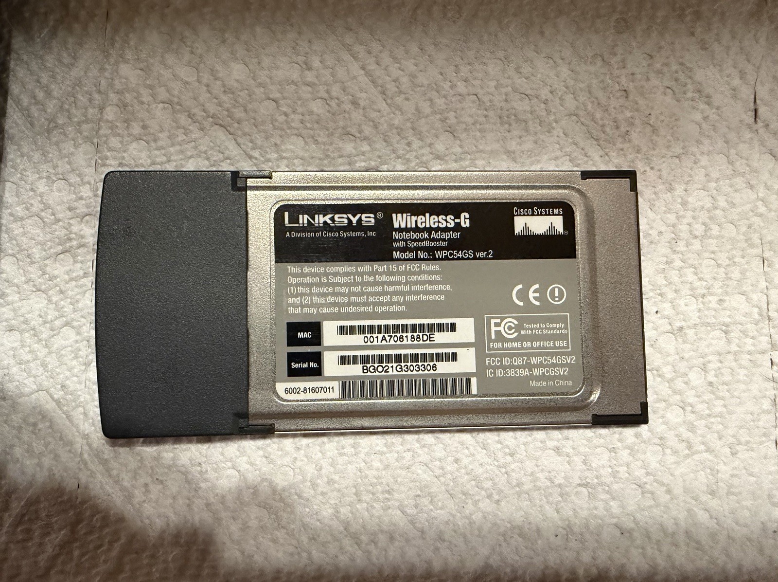 Vintage Linksys Wireless G Notebook Internet Adapter 2.4Ghz 802.11g Leather Case