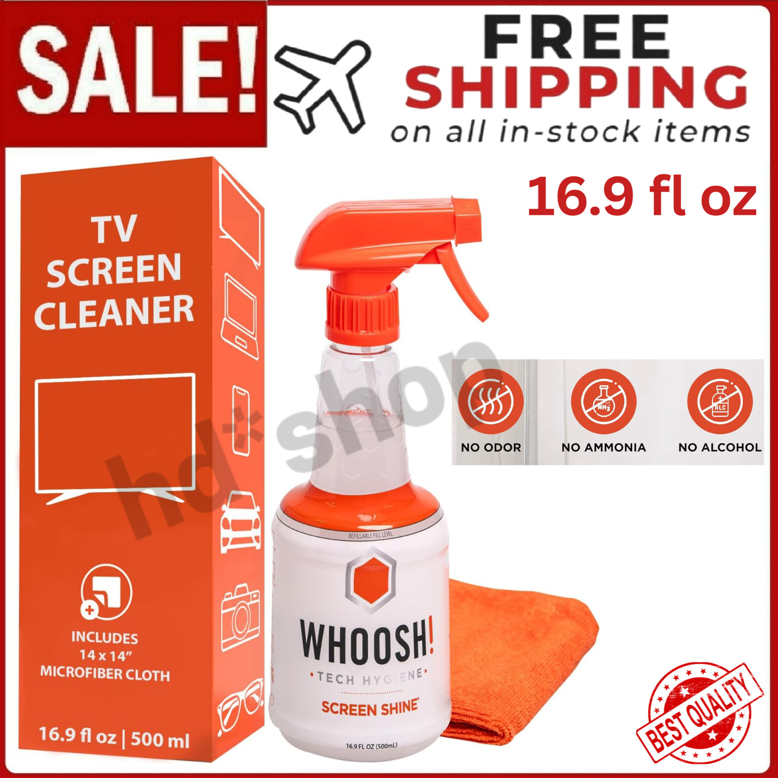 WHOOSH Screen Cleaner Kit 16.9 Oz Best For Smartphones IPads Eyeglasses Cleaner