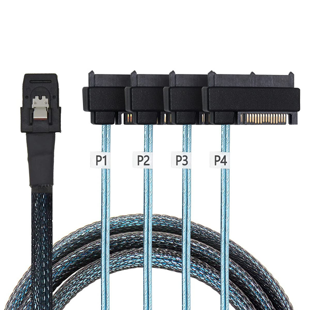 Internal 36 Pin Mini SAS SFF-8087 Host to 4 SFF-8482 Target SAS Hard Disk and S