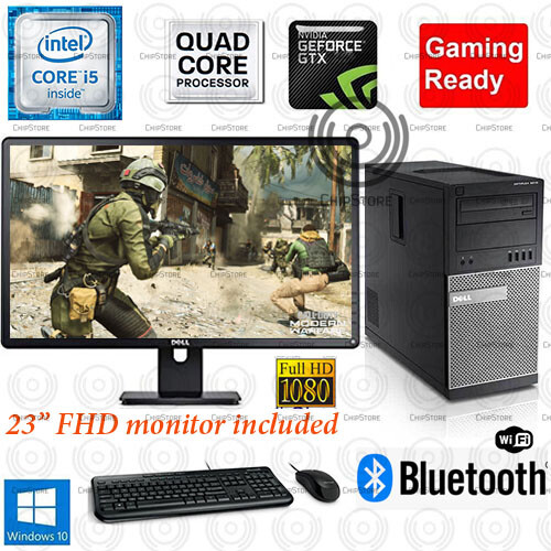 Fortnite GTA COD Gaming PC Desktop Computer Core i5 8GB 1TB 23" Monitor WiFi BT