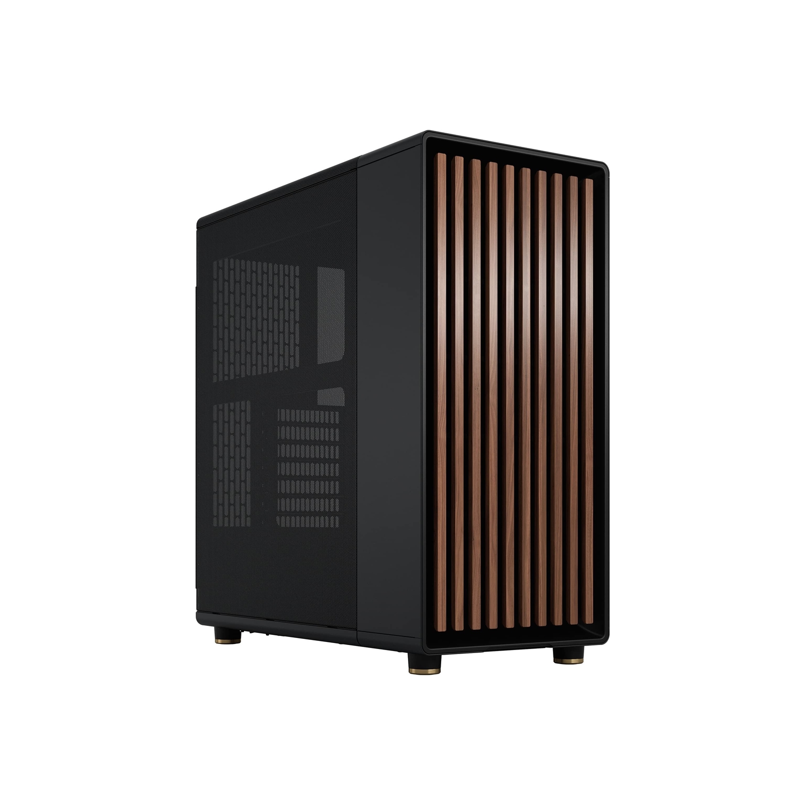 Fractal Design North Charcoal Black - Genuine Walnut Wood front - Mesh side p...