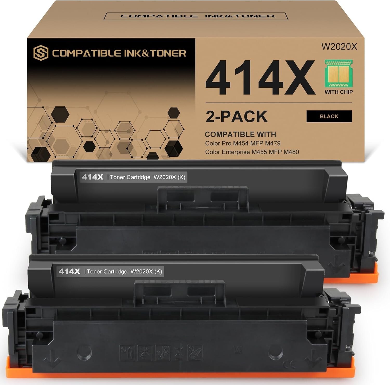 414X Blck Toner Cartridge High-yield 2 Pck with Chip for Color Pro MFP M479