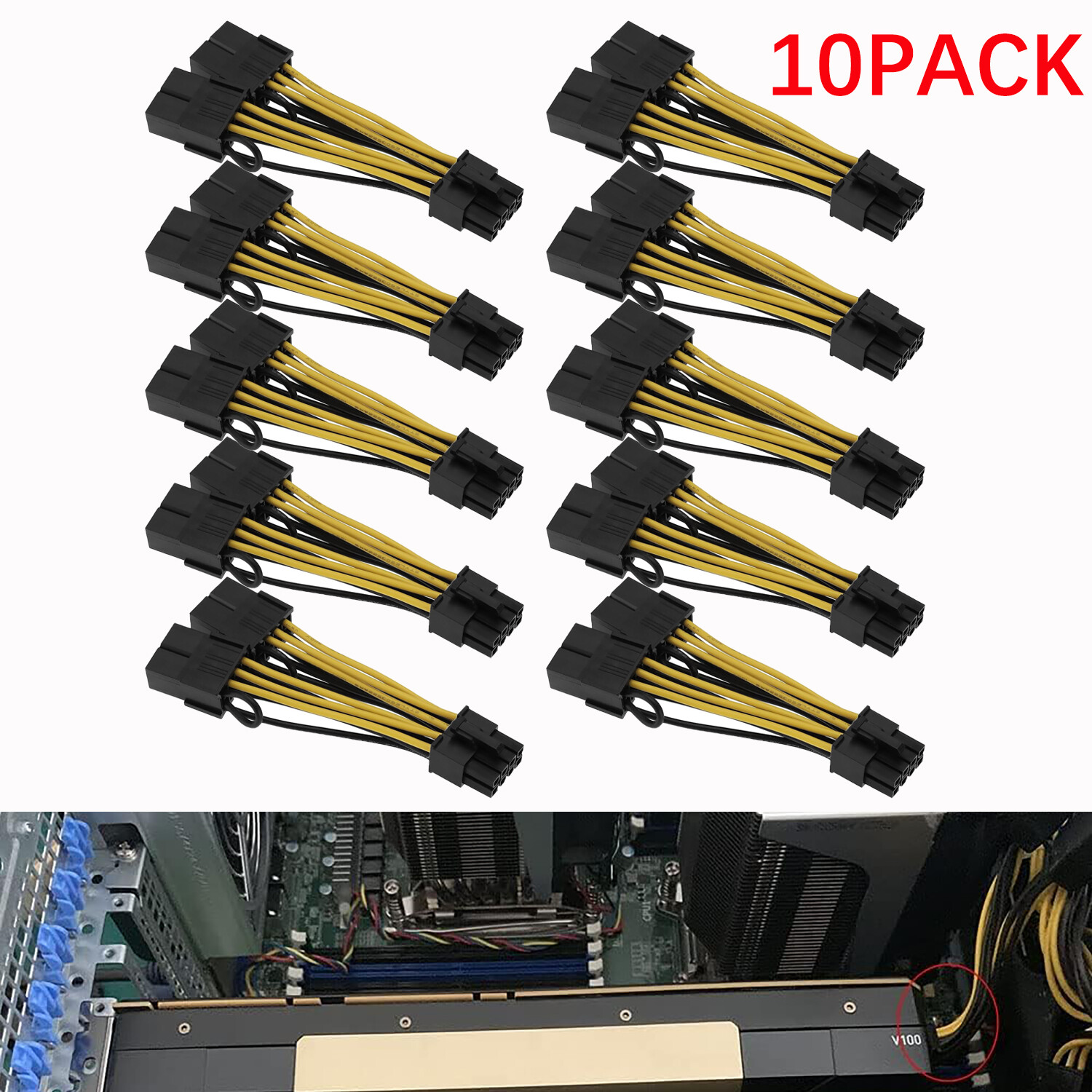 10PACK Dual 8 to 8 Graphics Power Cable 030-0571-000 Tesla K80 M60 M40 P100