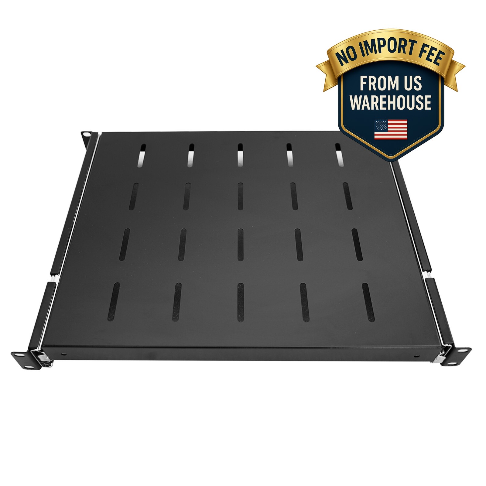 Sliding Rack Server Shelf For Rack 1U 19" 4 Post Rack Mount-Adjustable 15"-22"