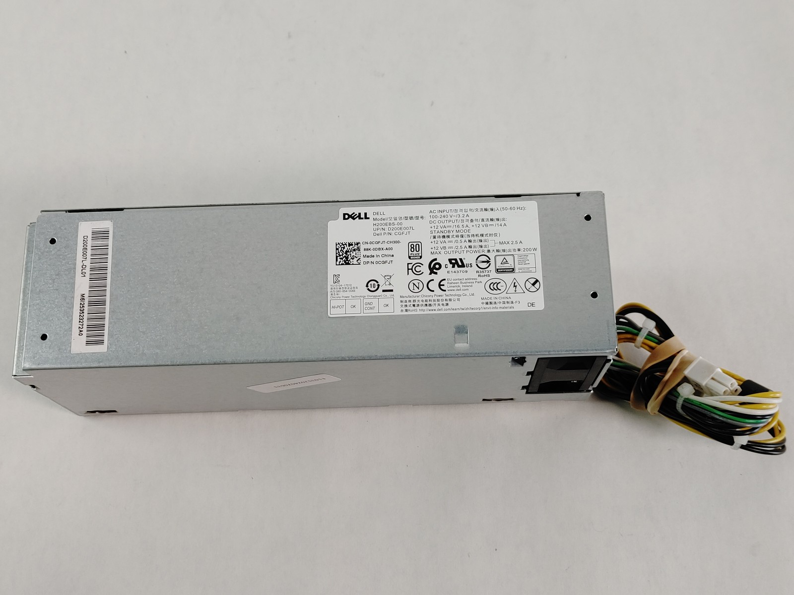 Lot of 10 Dell Inspiron 3470 6 Pin 200W SFF Desktop Power Supply CGFJT