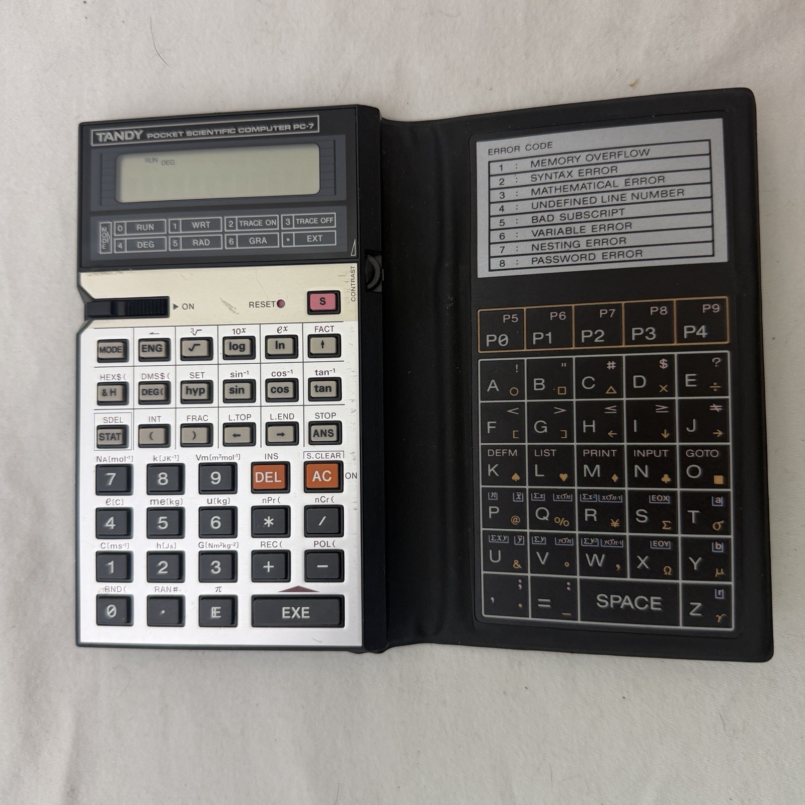 Vintage Tandy PC-7 Pocket Scientific Computer Calculator Tested Working