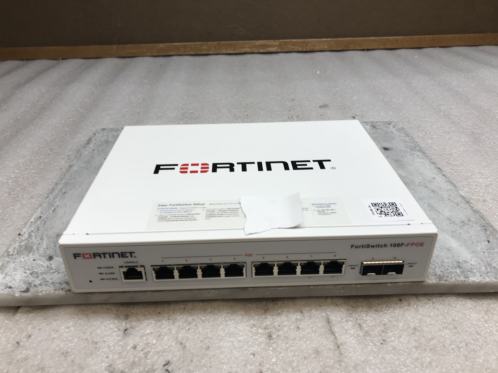Fortinet FortiSwitch FS-108F-FPOE Network Switch w Power Cable