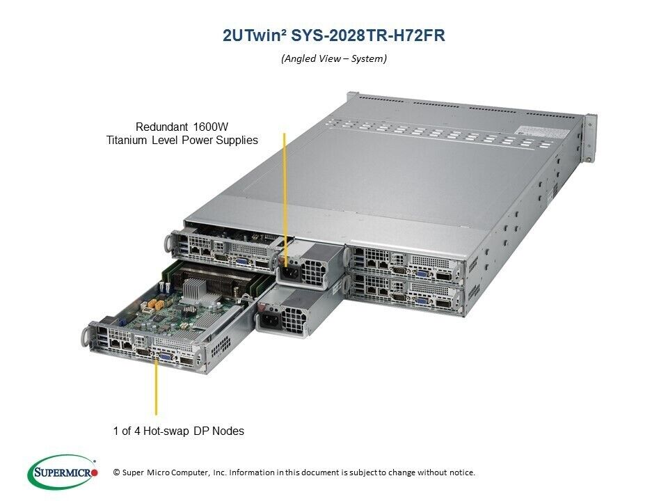 Supermicro SYS-2028TR-H72FR Barebones Server NEW IN STOCK 5 Yr Warranty