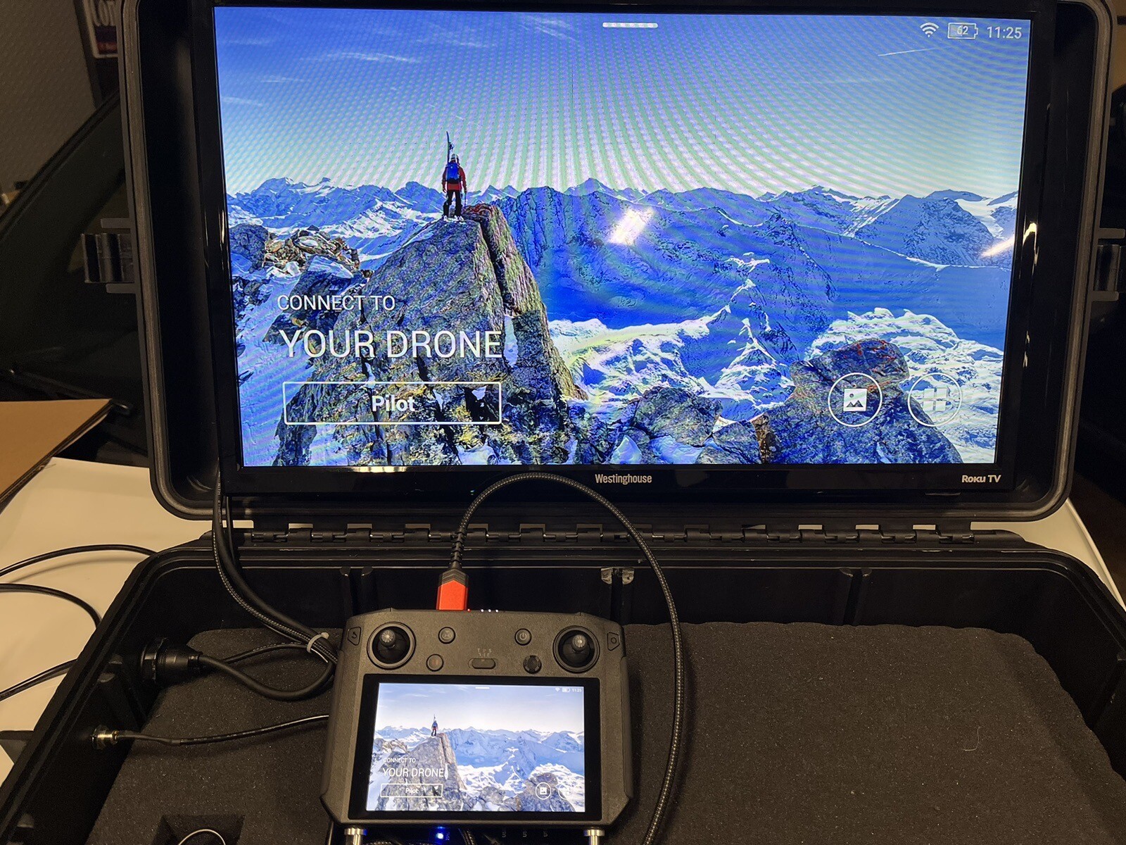 CON Case Portable 24” Smart TV and Power Supply UAV Ground Station