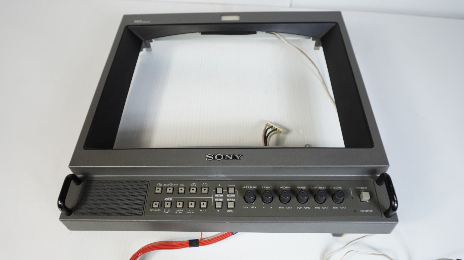Genuine Vintage Sony PVM-1454QM Bezel Mask with Control Panel - X-4031-756-1