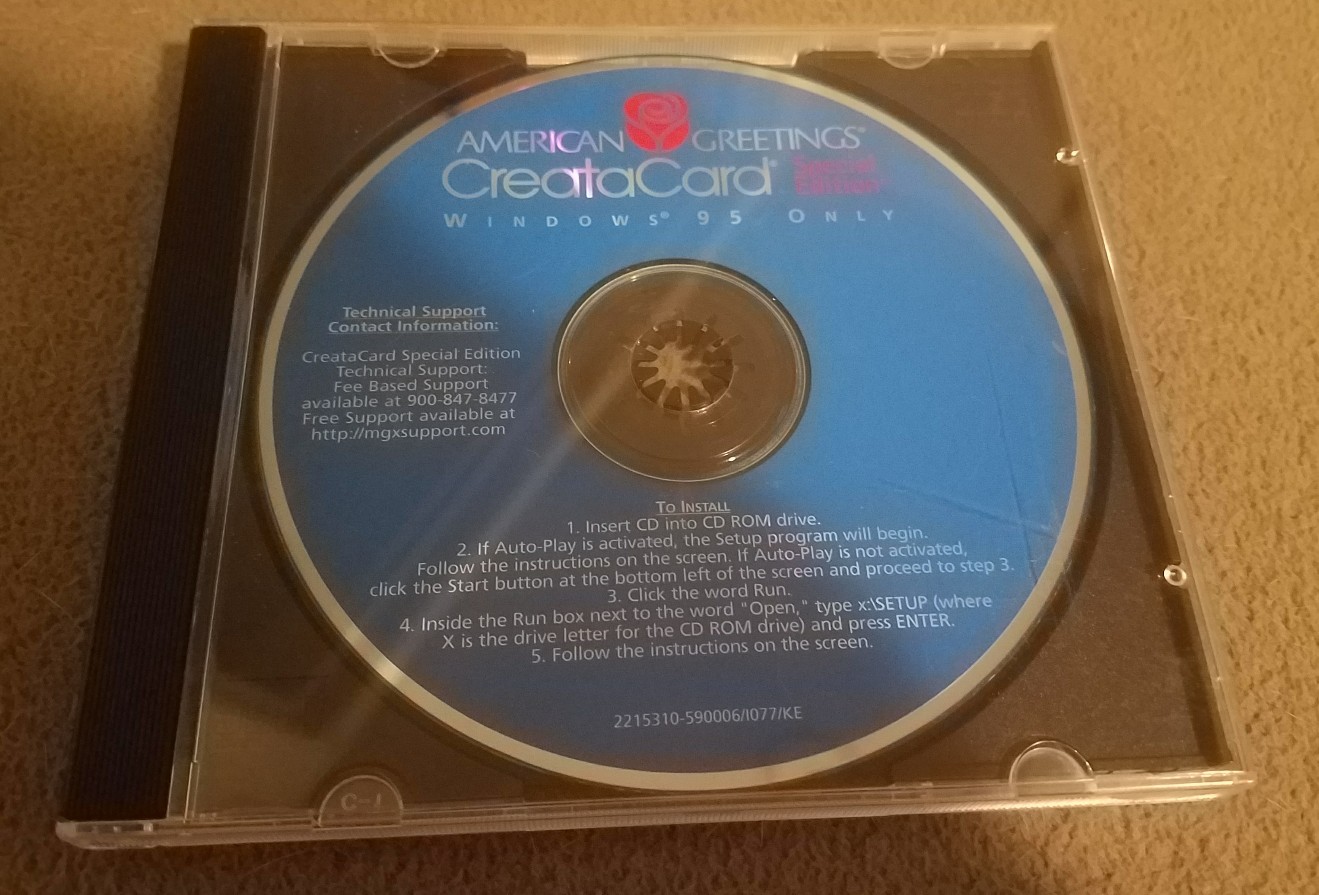American Greetings CreataCard Special Edition CD PC Windows 95 Card Making