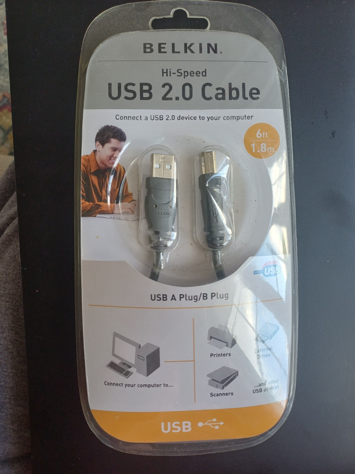 Belkin High Speed USB 2.0 Printer Cable 6 Feet NIB