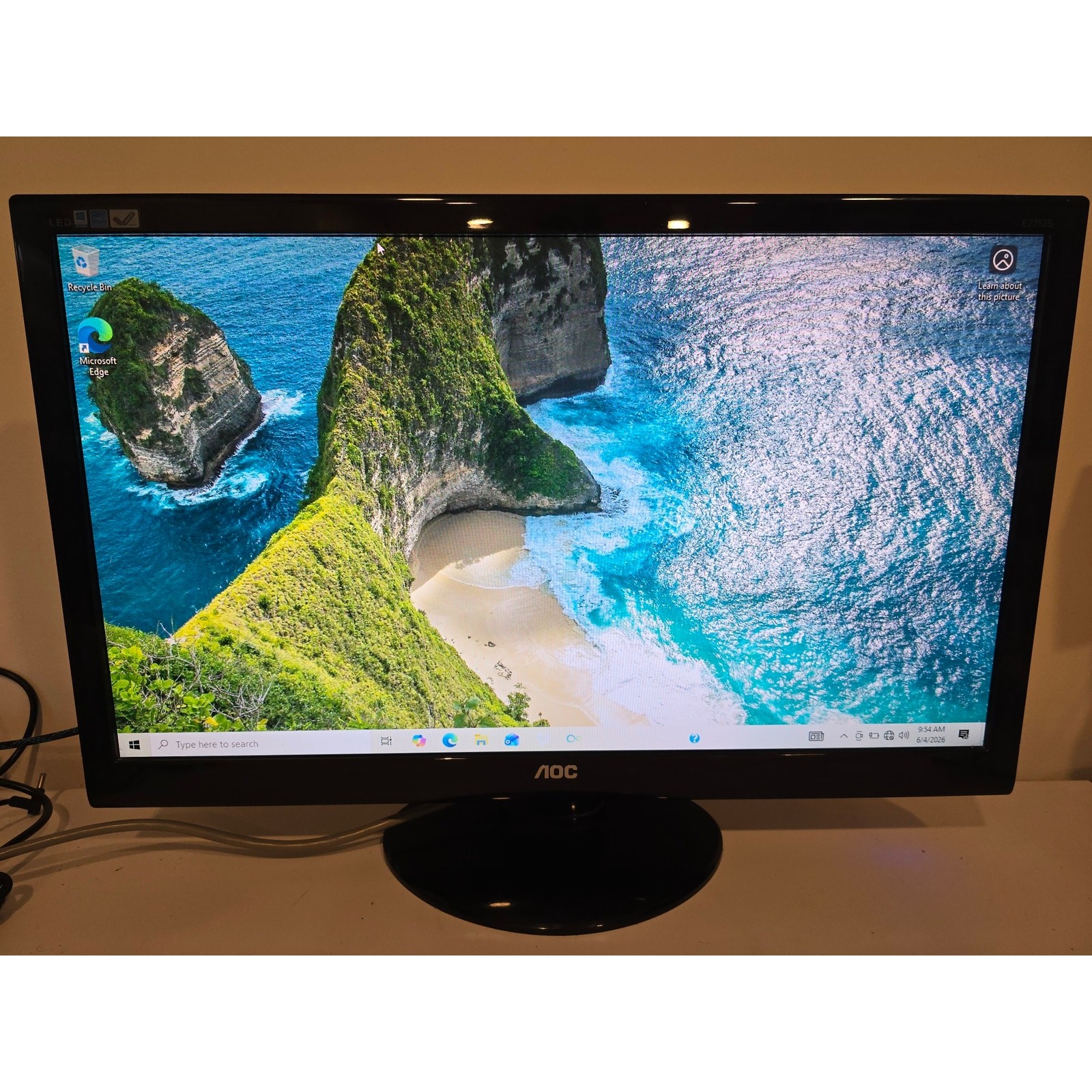 AOC E2752SHE 27 Inch LCD Monitor 1080p HDMI VGA DVI Desktop Display