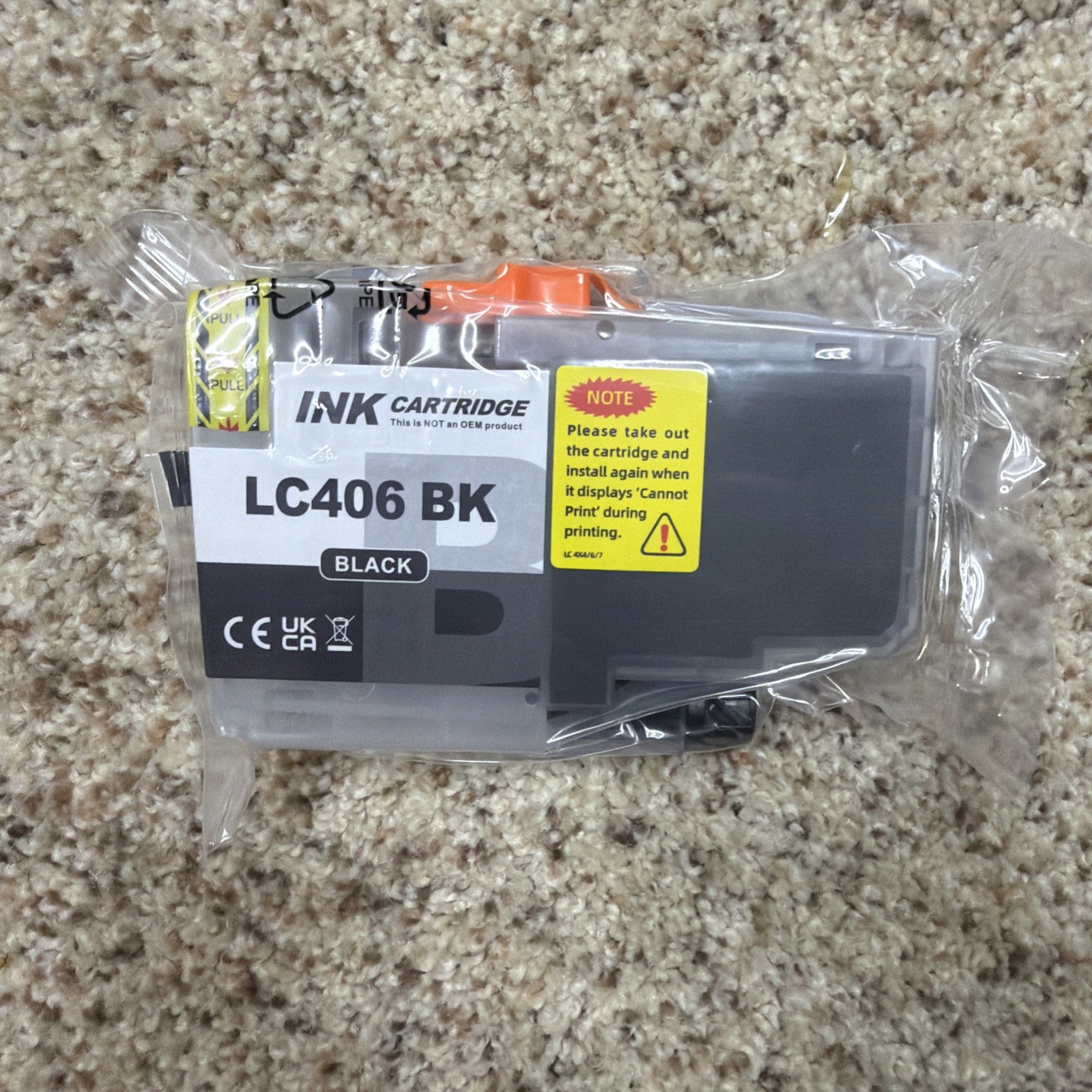 LC406BK Black Ink Cartridge Compatible Brother Replacement NON-OEM Sealed New