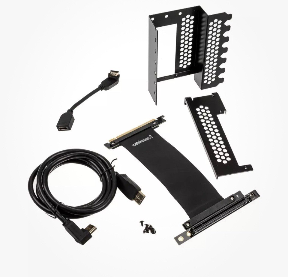NEW CableMod Vertical PCI-e Bracket  PCI-e 4.0  Edition (Black, 2 x DisplayPort)