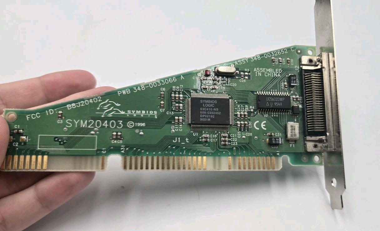 Vintage Symbios Logic SYM20403 ISA SCSI Controller Card 16-Bit 53C416-NB...