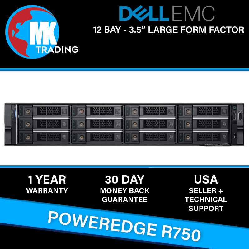 Dell PowerEdge R750 12B LFF 2U Server -V1- Choose CPUs/RAM/Drives - Wholesale