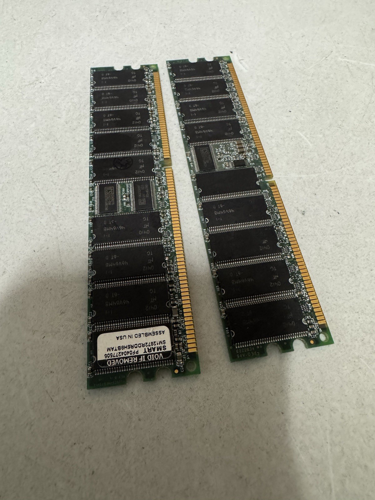 Lot of 2 SMART 128MB SDRAM Desktop Memory RAM Modules Untested