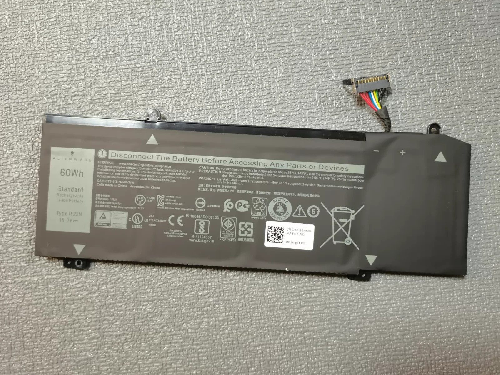 Genuine 1F22N Battery ForAlienw M15 2018 M17 G5 5590 G7 7590 7790 8622M HYWXJ