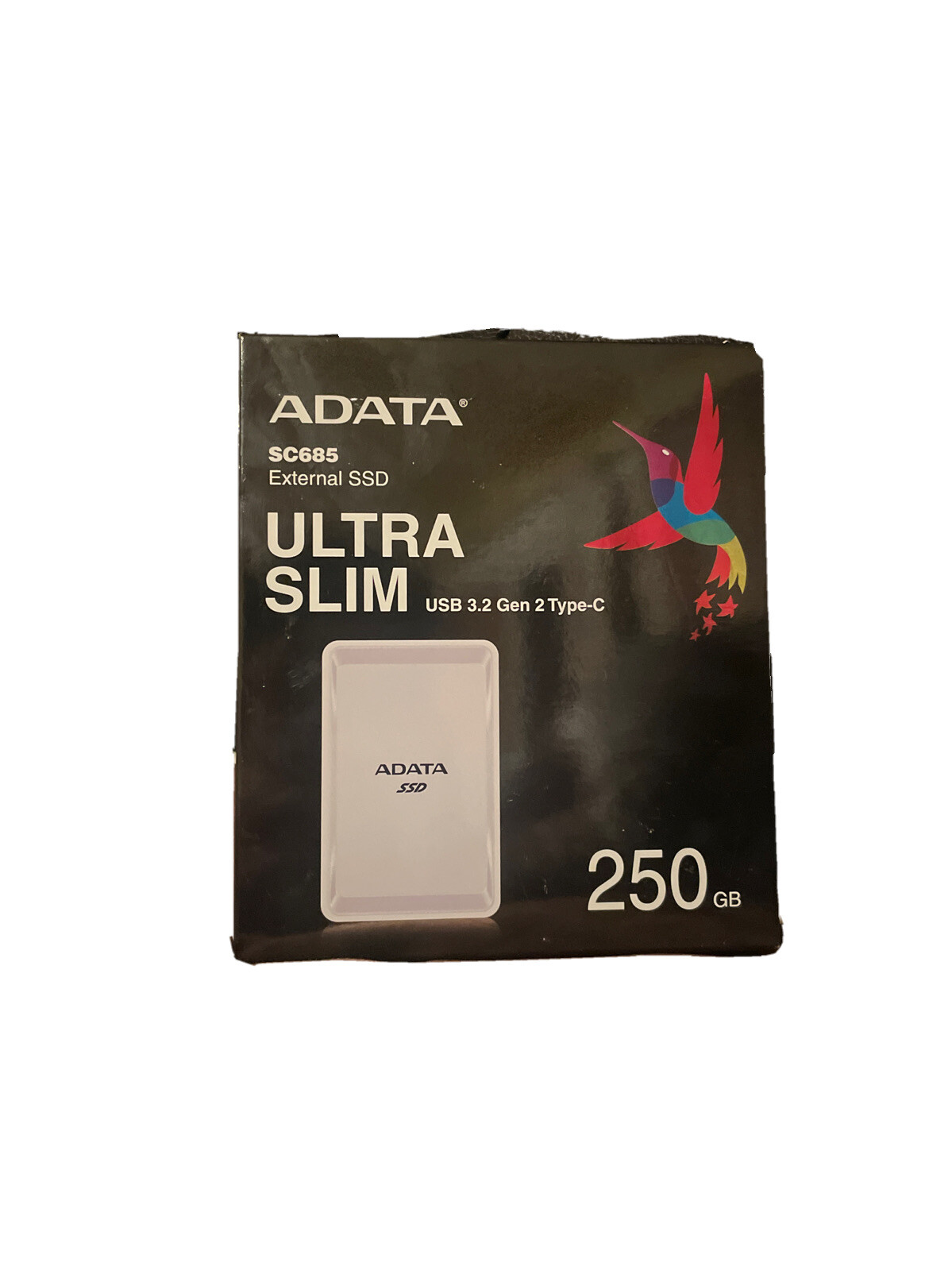 Adata Ultra Slim SC685 Series 250GB SSD External Solid State Drive White