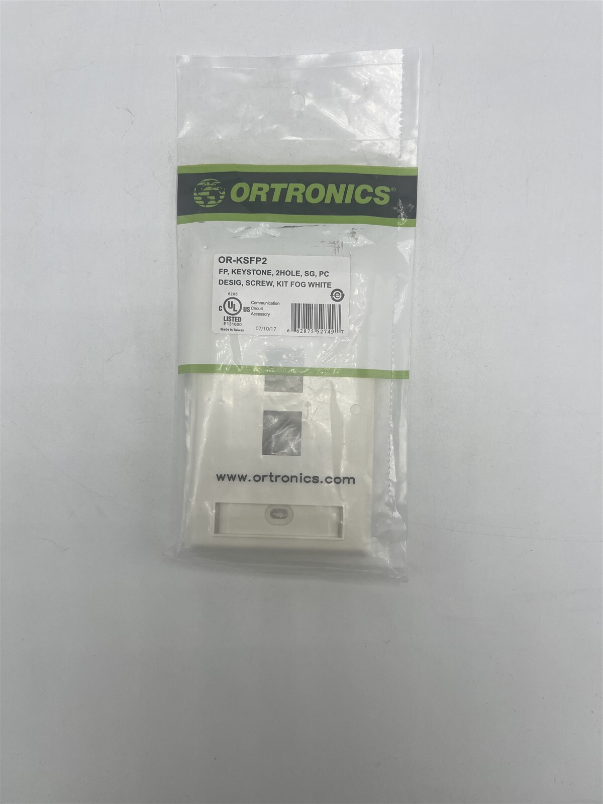 FP, Keystone, 2 Hole, SG, PC, RESI, Screw Kit, Fog White OR-KSFP2