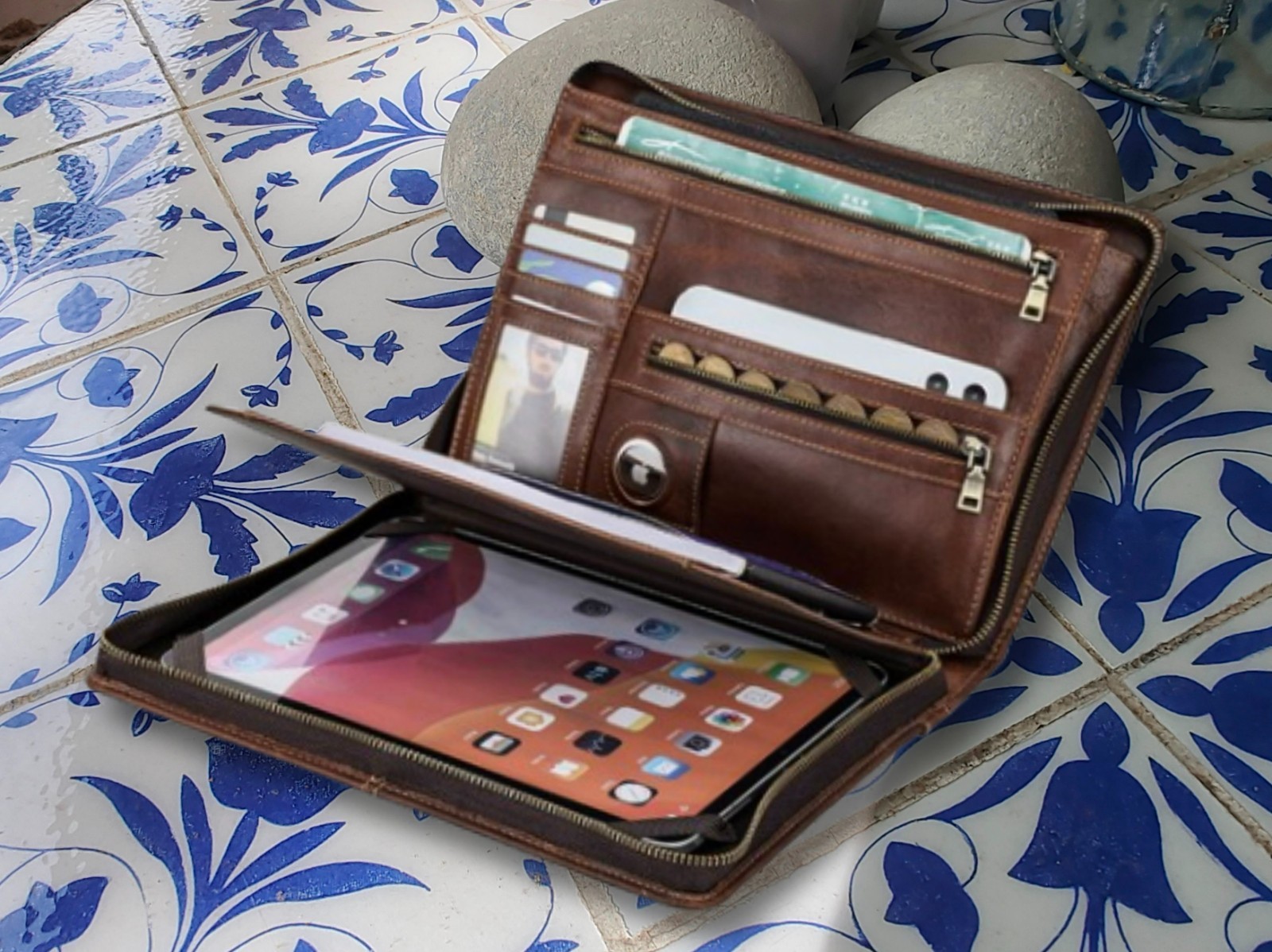 Custom Cowhide Leather 9.7"/10.5" iPad Pro Samsung Lenovo Tablet Function Case