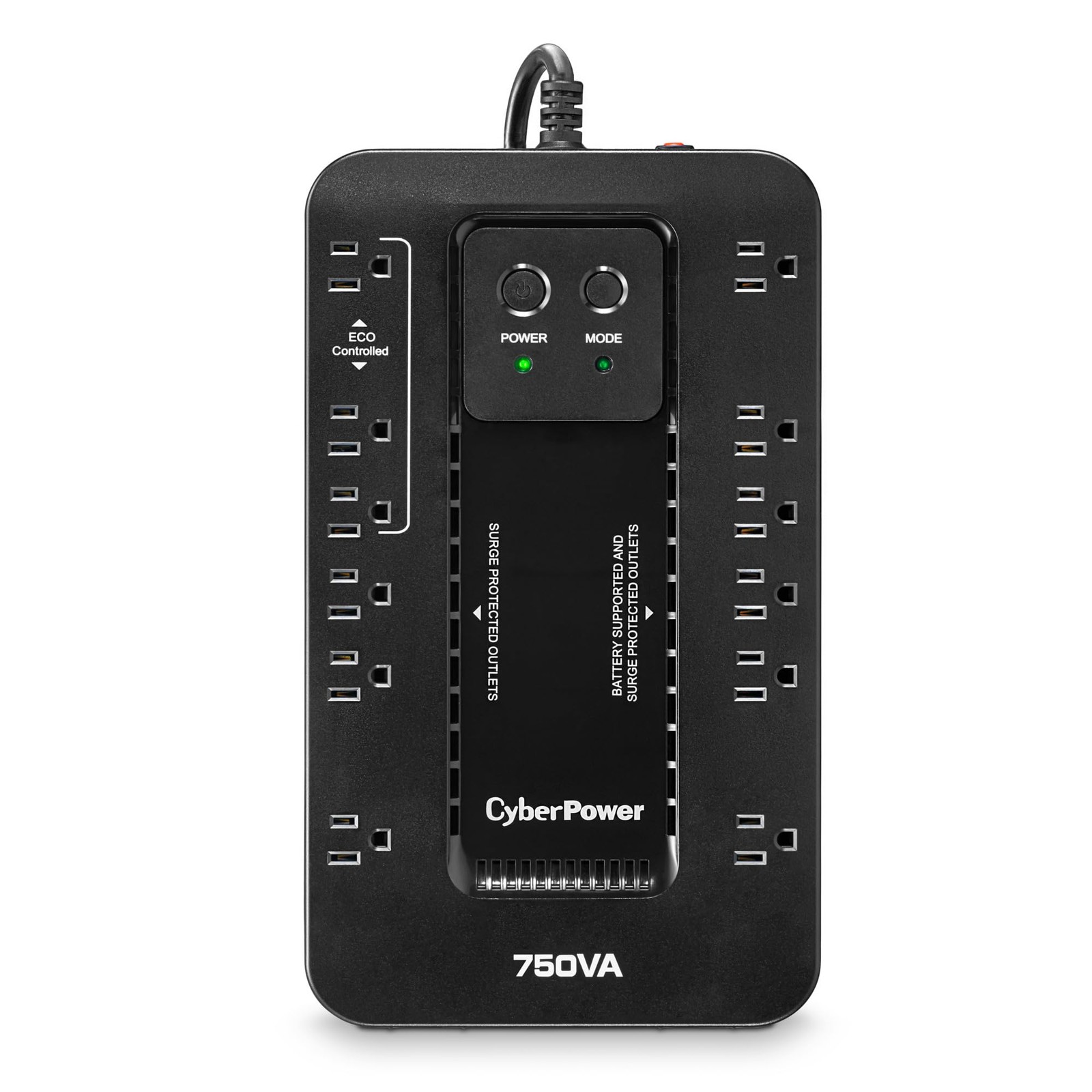 CyberPower EC750G Ecologic Battery Backup & Surge Protector UPS System, 750VA/45