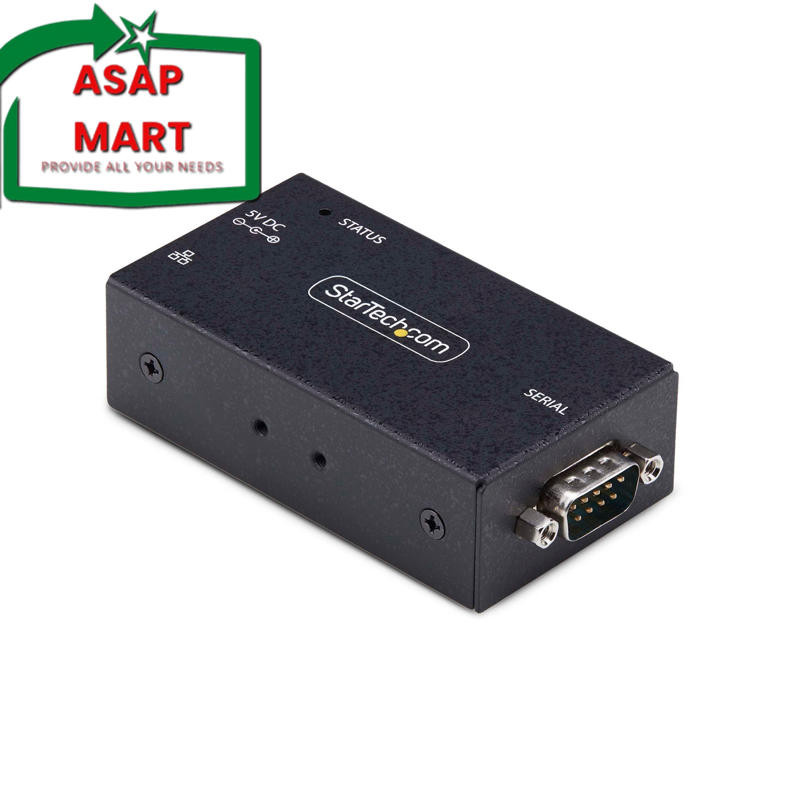 StarTech.com 1-Port Serial to Ethernet Adapter, IP Device Server Black 