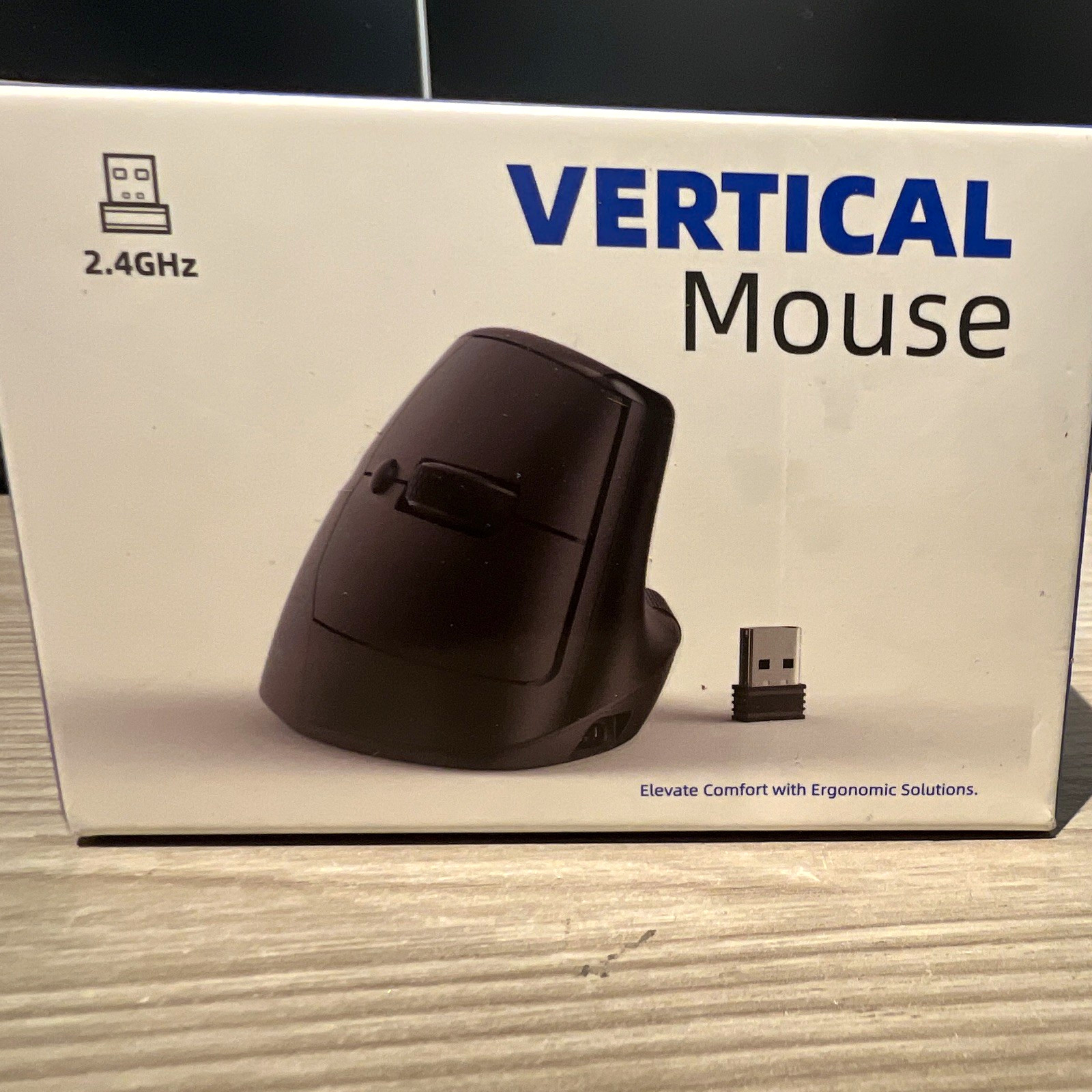ECHTPower CQ45 Wireless Vertical Ergonomic Optical Mouse 2400 DPI 6-Button Black