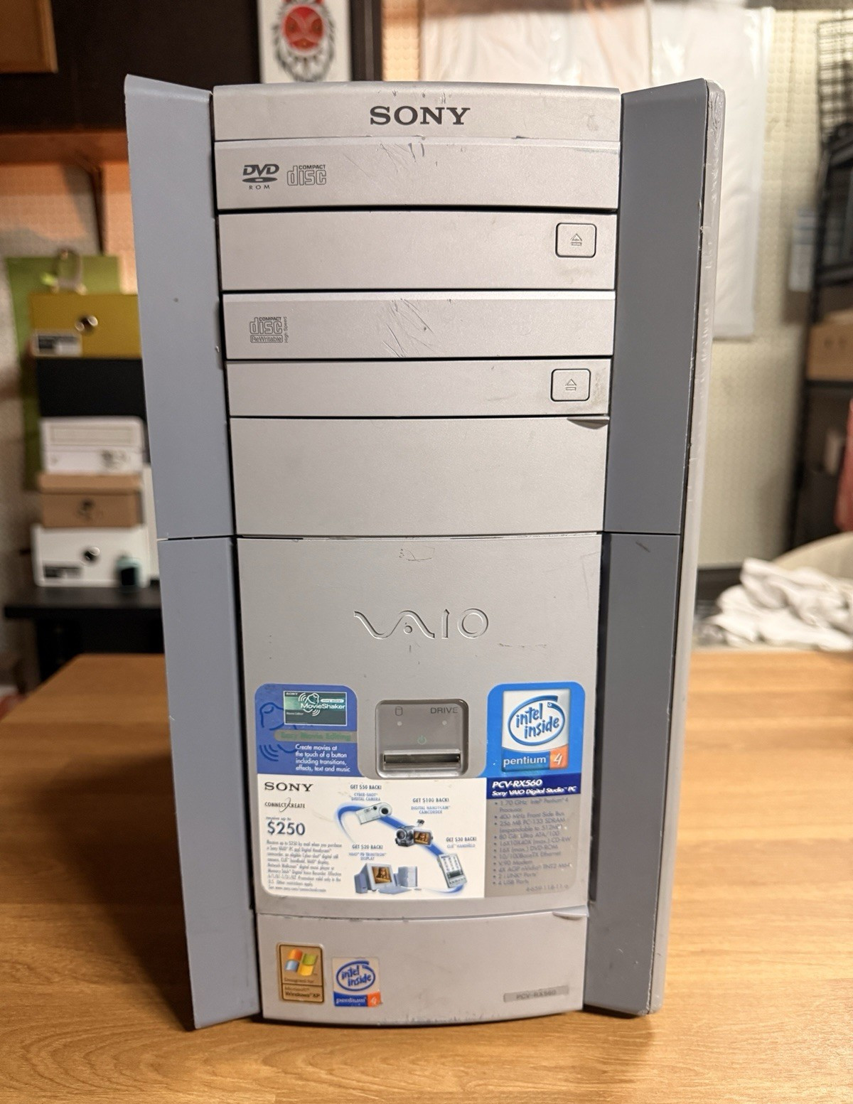 Sony VAIO PCV-7732 Tower Pentium 4 2.0GHz 256MB 120GB XP Home DVD