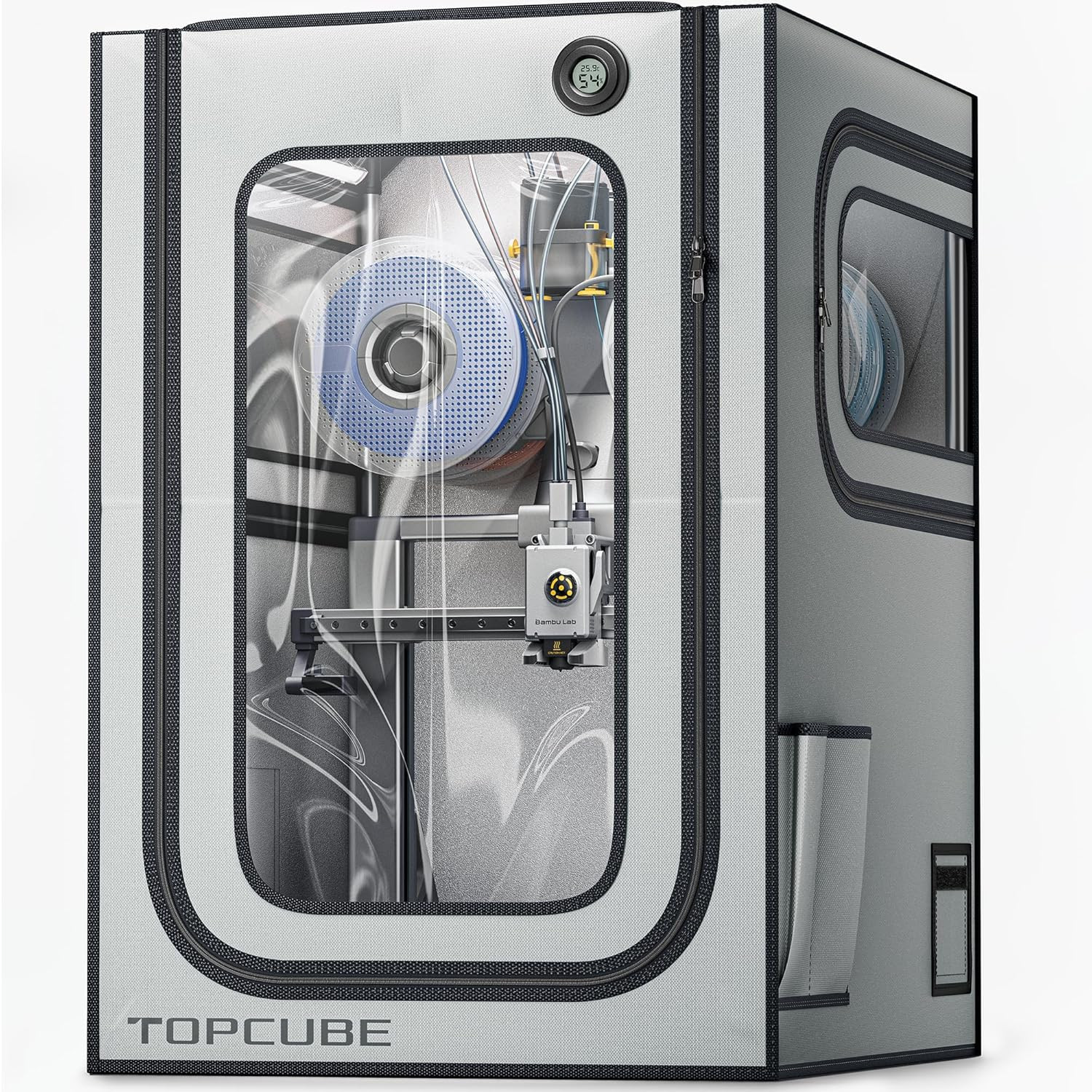 TOPCUBE 3D Printer Enclosure for Bambu Lab A1 Combo, Stainless Steel Frame Enclo