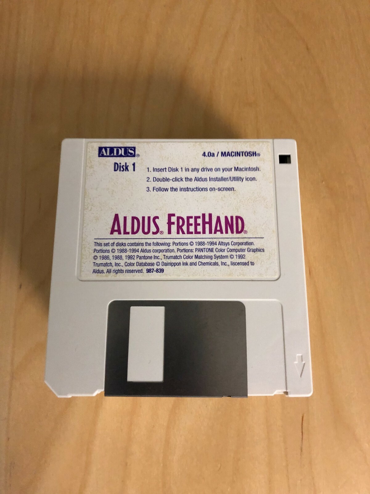 Aldus FreeHand 4.0a Install Disks Only