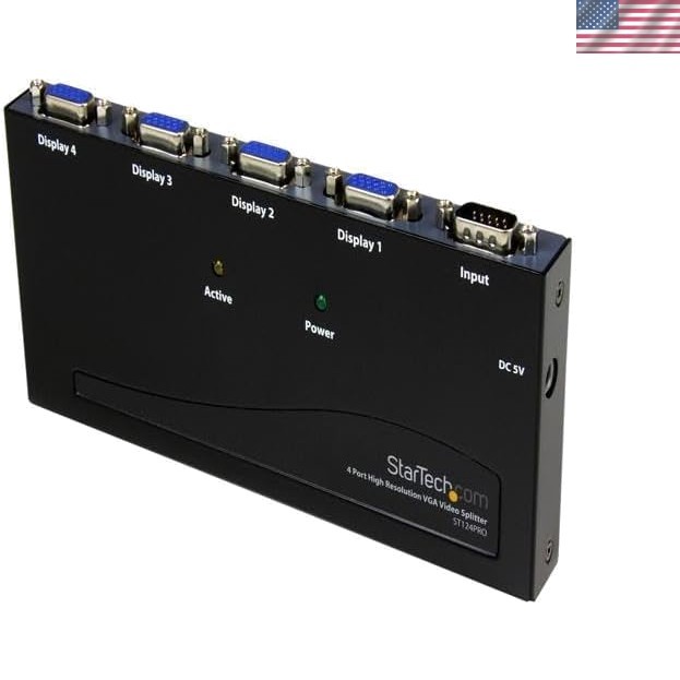 StarTech VGA Video Splitter - 4 Outputs, 80Hz, Supports 2048x1536 Resolution
