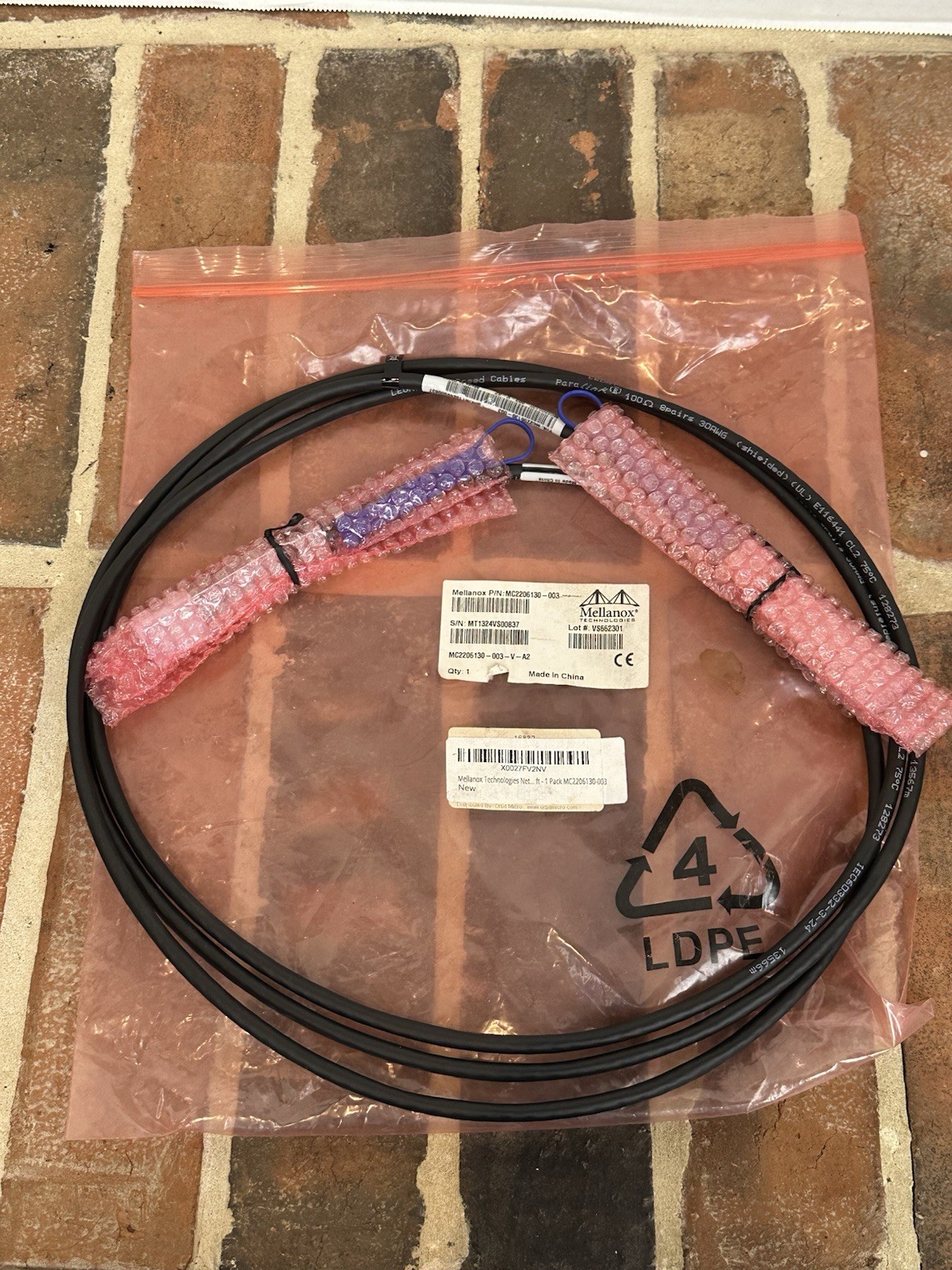 Mellanox MC2206130-003 40Gb/s QSFP+ DAC 3 Meter Cable Passive Copper Cable