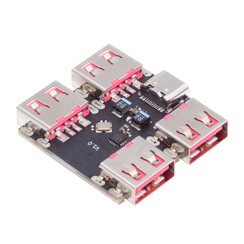 USB2.0 1-to-3 Power Type-A Male To Female Type-A & Micro USB & USB-C Adapter