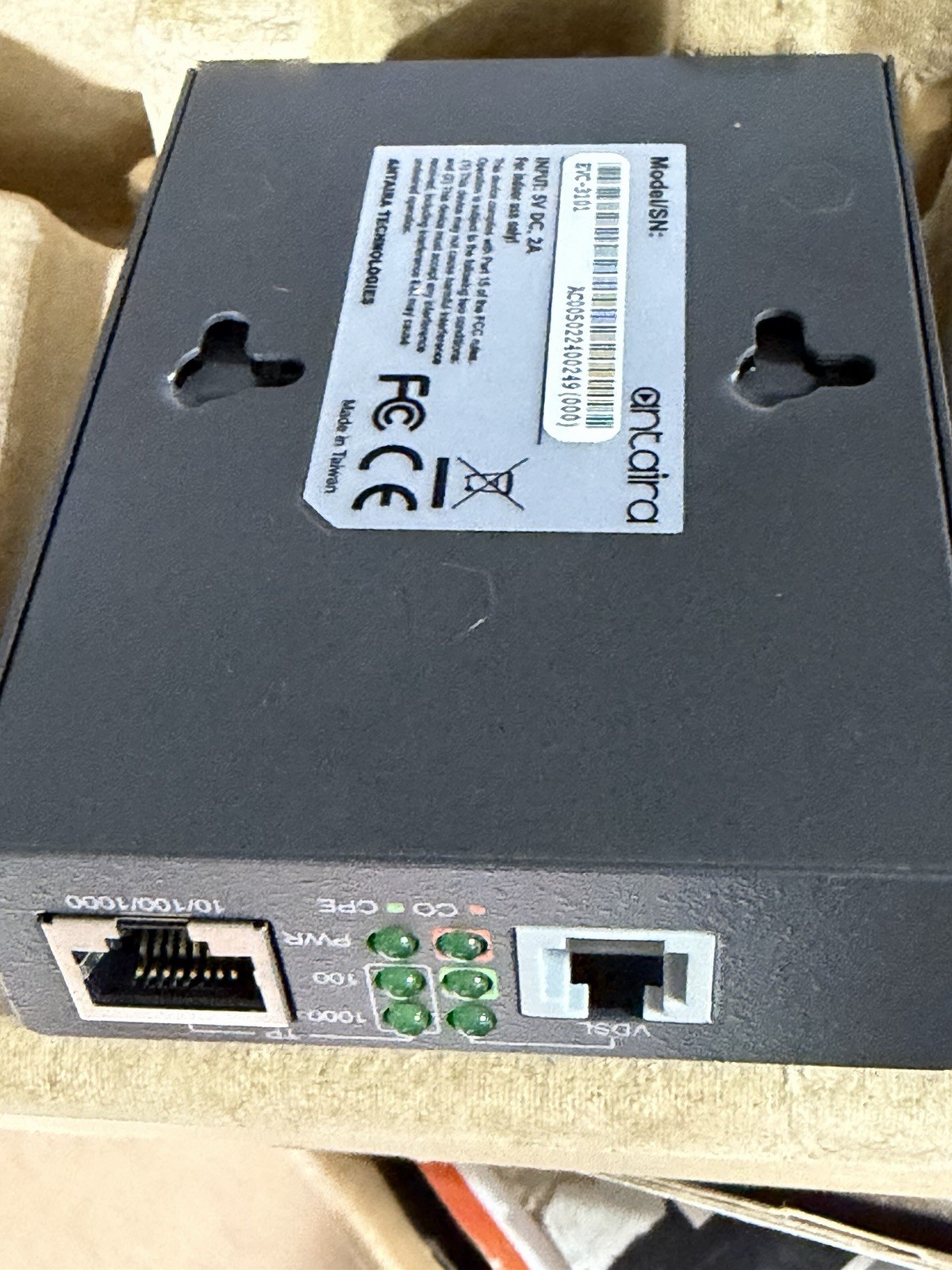 (LOT OF 10) Antaira EVC-3001 10/100TX RJ11 Port Ethernet Extender.   BNIB QTY 10