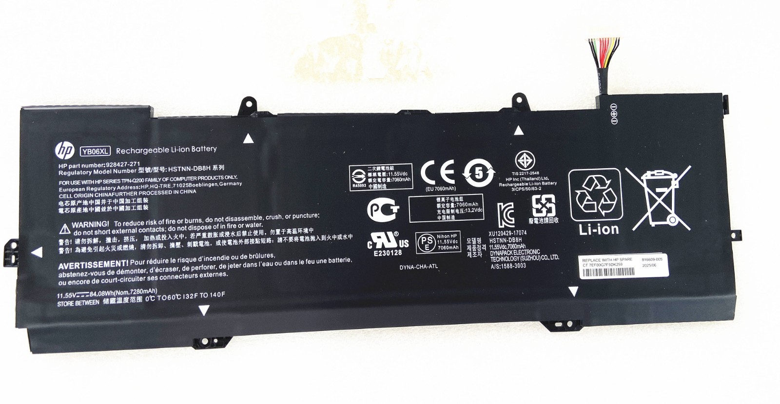 NEW Genuine YB06XL Battery for HP Spectre x360 15-CH 15T-CH 928372-855 11.55V